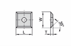 12,0x12,0x1,5 нож с 4-х сторонней заточкой  KCR08 (схема)