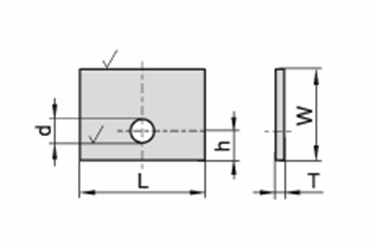 25,0x30,5x2,0  бланкета твердосплавная KCR08 (схема)