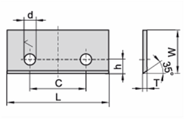 60,0x30,5x2,0  бланкета твердосплавная KCR08 (схема)