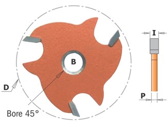 Фреза пазовая (диск) Z3 F=8 с зенк. D=47,6x6,4