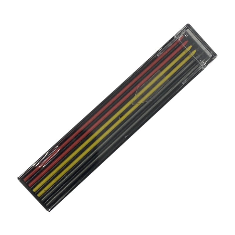 Грифели графитовые для карандаша ø2,0 мм цветные 6 шт. в наборе (красн. х2, жёлт. х2, черн. х2)