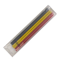 Грифели графитовые для карандаша ø2,8 мм цветные 6 шт. в наборе (красн. х2, жёлт. х2, черн. х2)