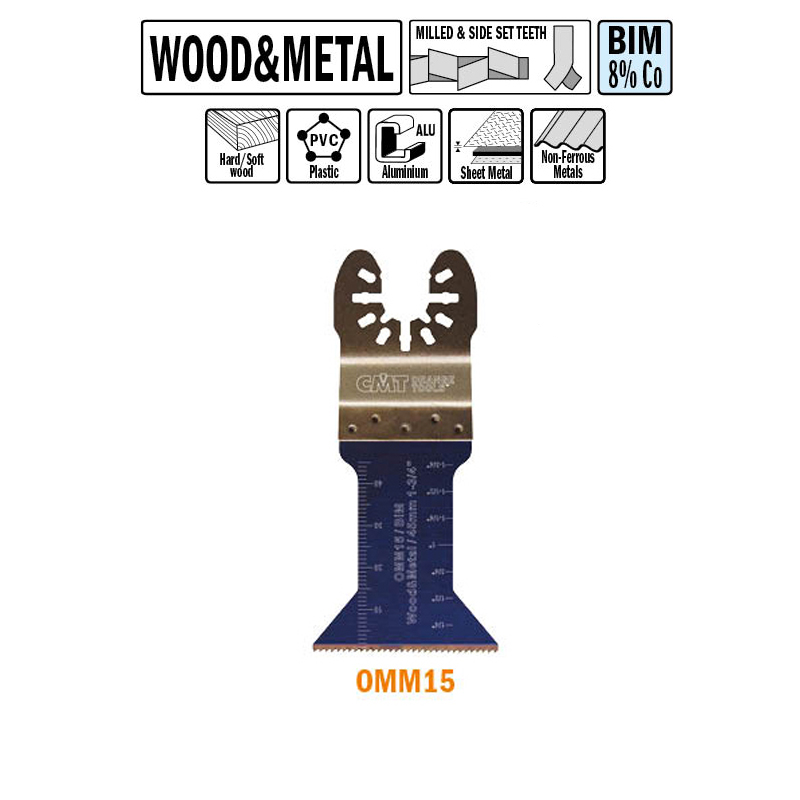 Погружное пильное полотно BIM 45 мм для древесины и металла (без индивидуальной упаковки)
