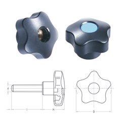 Рукоятка с наружной резьбой M12 D=63 L=40, 10 шт.