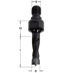 Сверло HW для присадочного станка 5x50x Z=2+2 S=M10/11x4 LH