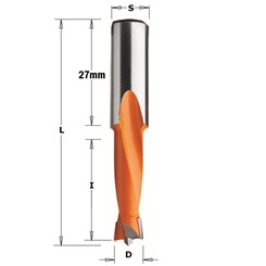 Сверло HW для присадочного станка 8,2x27x57,5 Z=2+2 S=10x27 LH