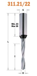 Сверло HWM для присадочного станка 2x12x70 Z=2+2 S=10x40 RH